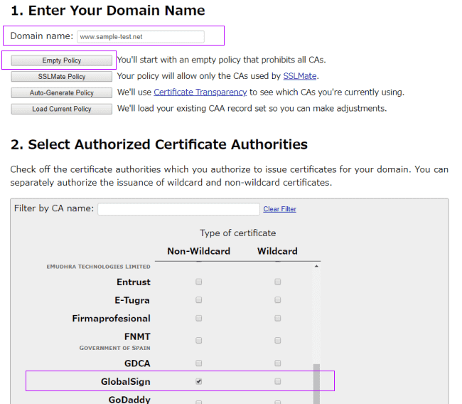 Enter Your Domain　name